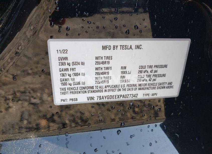 Photo 9 of 2023 Tesla Model Y AWD/LONG RANGE DUAL MOTOR ALL-WHEEL DRIVE (VIN 7SAYGDEEXPA027342)