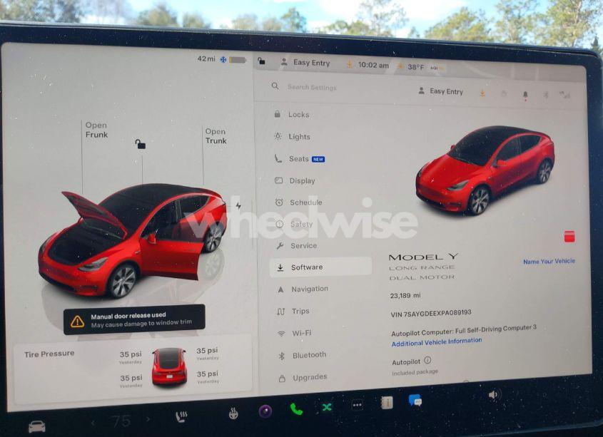 Photo 7 of 2023 Tesla Model Y AWD/LONG RANGE DUAL MOTOR ALL-WHEEL DRIVE (VIN 7SAYGDEEXPA089193)