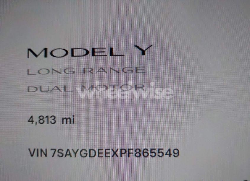 Photo 7 of 2023 Tesla Model Y AWD/LONG RANGE DUAL MOTOR ALL-WHEEL DRIVE (VIN 7SAYGDEEXPF865549)