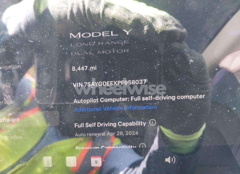 Photo 7 of 2023 Tesla Model Y AWD/LONG RANGE DUAL MOTOR ALL-WHEEL DRIVE (VIN 7SAYGDEEXPF958037)