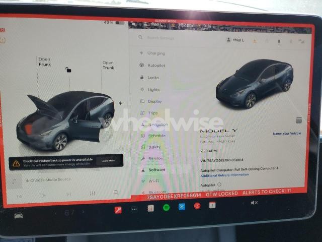 Photo 5 of 2024 TESLA MODEL Y (VIN 7SAYGDEEXRF058614)