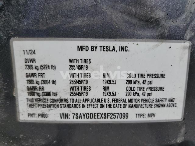 Photo 7 of 2025 TESLA MODEL Y (VIN 7SAYGDEEXSF257099)