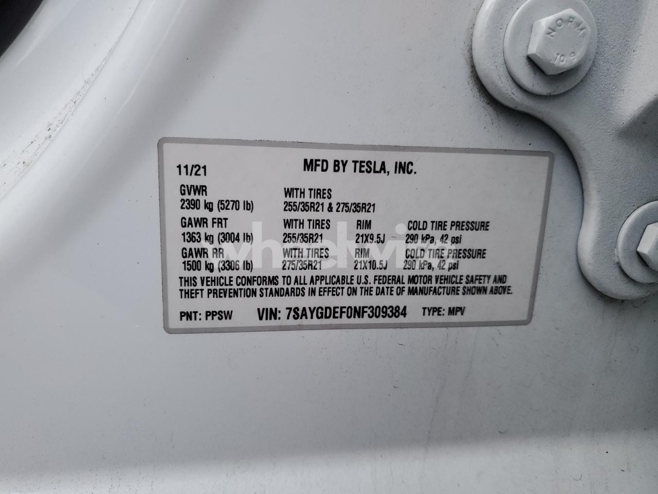 Photo 12 of 2022 TESLA MODEL Y (VIN 7SAYGDEF0NF309384)