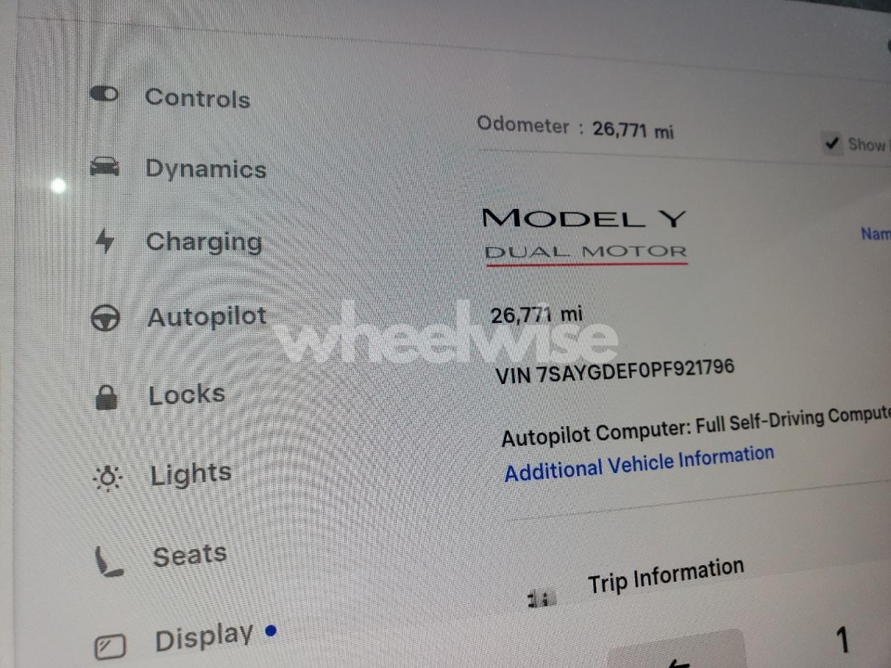 Photo 9 of 2023 TESLA MODEL Y (VIN 7SAYGDEF0PF921796)