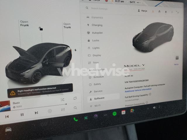 Photo 2 of 2024 TESLA MODEL Y (VIN 7SAYGDEF0RA281380)