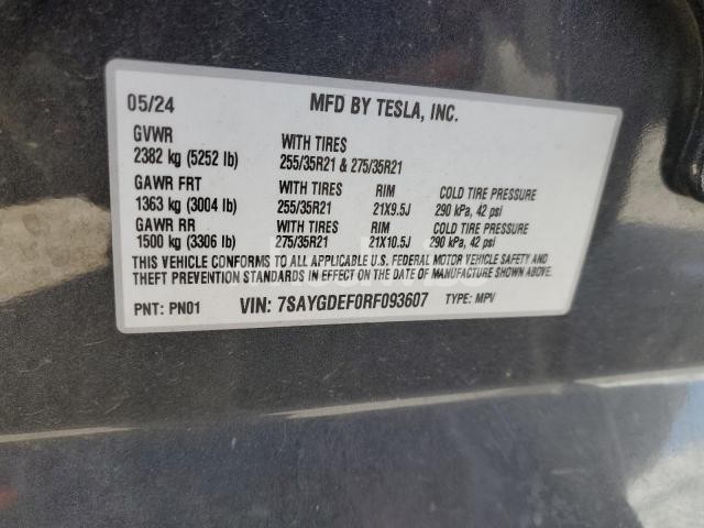 Photo 11 of 2024 TESLA MODEL Y (VIN 7SAYGDEF0RF093607)