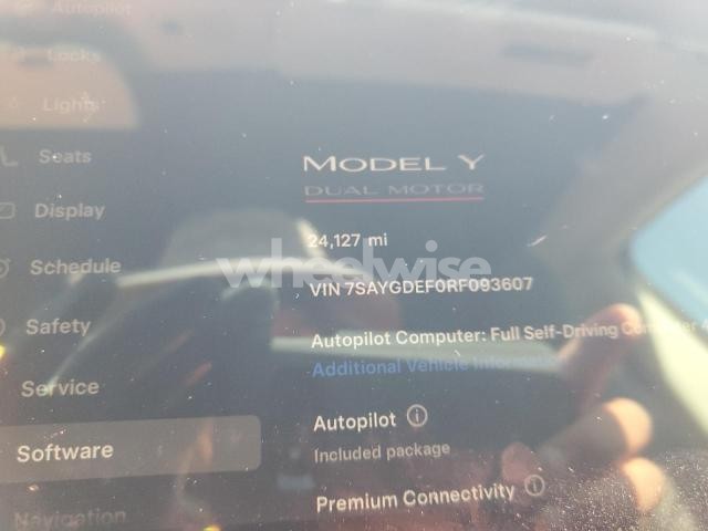 Photo 12 of 2024 TESLA MODEL Y (VIN 7SAYGDEF0RF093607)