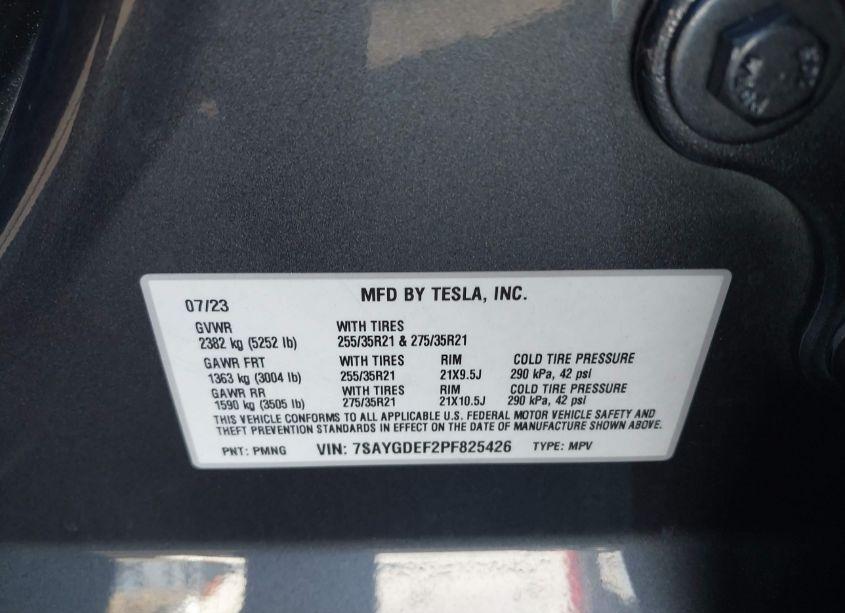 Photo 9 of 2023 Tesla Model Y PERFORMANCE DUAL MOTOR ALL-WHEEL DRIVE (VIN 7SAYGDEF2PF825426)