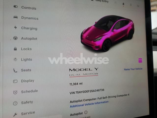 Photo 12 of 2025 TESLA MODEL Y (VIN 7SAYGDEF2SA346736)