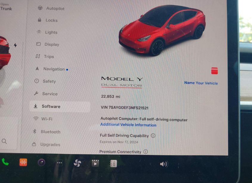Photo 7 of 2022 Tesla Model Y PERFORMANCE DUAL MOTOR ALL-WHEEL DRIVE (VIN 7SAYGDEF3NF521521)