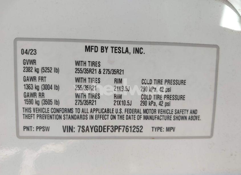 Photo 8 of 2023 Tesla Model Y PERFORMANCE DUAL MOTOR ALL-WHEEL DRIVE (VIN 7SAYGDEF3PF761252)