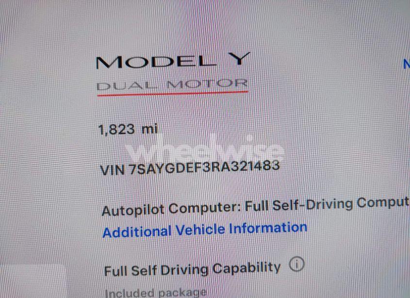 Photo 7 of 2024 Tesla Model Y PERFORMANCE DUAL MOTOR ALL-WHEEL DRIVE (VIN 7SAYGDEF3RA321483)