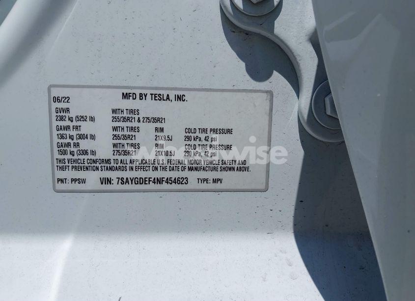 Photo 9 of 2022 Tesla Model Y PERFORMANCE DUAL MOTOR ALL-WHEEL DRIVE (VIN 7SAYGDEF4NF454623)