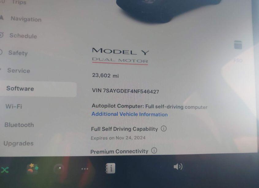 Photo 7 of 2022 Tesla Model Y PERFORMANCE DUAL MOTOR ALL-WHEEL DRIVE (VIN 7SAYGDEF4NF546427)