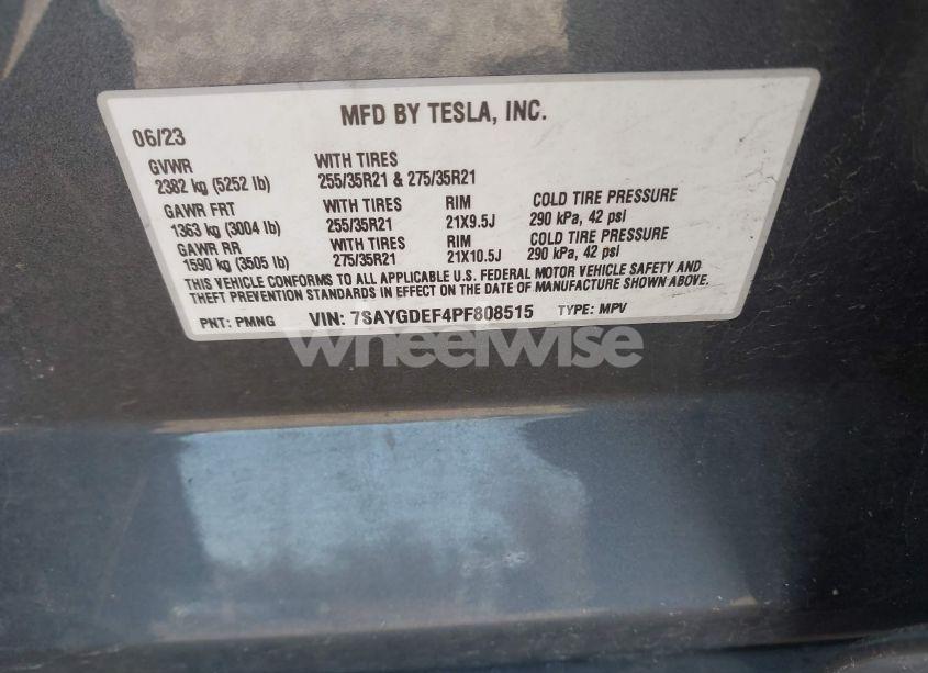 Photo 9 of 2023 Tesla Model Y PERFORMANCE DUAL MOTOR ALL-WHEEL DRIVE (VIN 7SAYGDEF4PF808515)