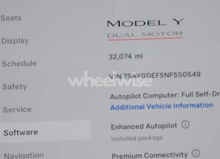 Photo 16 of 2022 Tesla Model Y PERFORMANCE DUAL MOTOR ALL-WHEEL DRIVE (VIN 7SAYGDEF5NF550549)