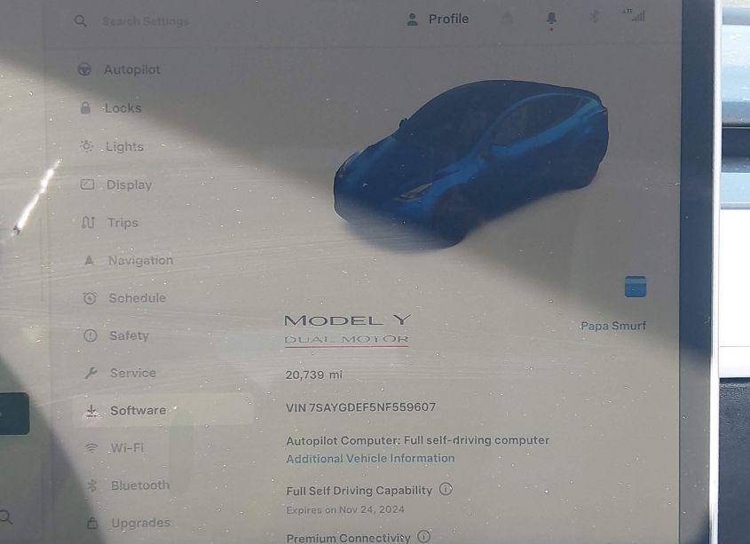 Photo 7 of 2022 Tesla Model Y PERFORMANCE DUAL MOTOR ALL-WHEEL DRIVE (VIN 7SAYGDEF5NF559607)