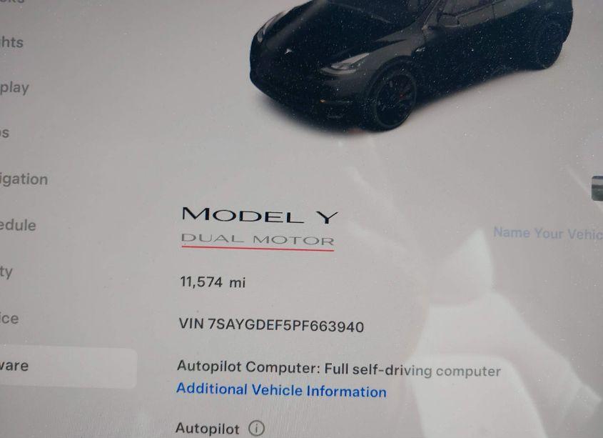 Photo 6 of 2023 Tesla Model Y PERFORMANCE DUAL MOTOR ALL-WHEEL DRIVE (VIN 7SAYGDEF5PF663940)