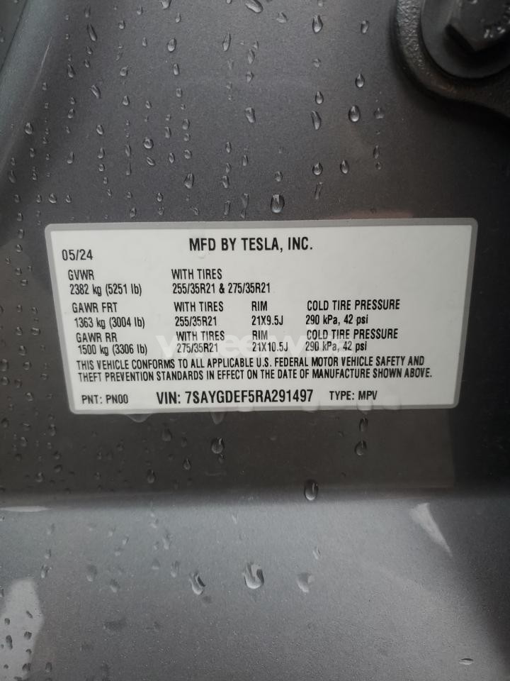 Photo 13 of 2024 TESLA MODEL Y (VIN 7SAYGDEF5RA291497)