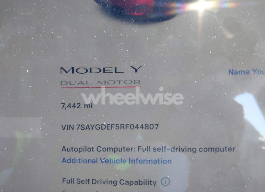 Photo 7 of 2024 Tesla Model Y PERFORMANCE DUAL MOTOR ALL-WHEEL DRIVE (VIN 7SAYGDEF5RF044807)