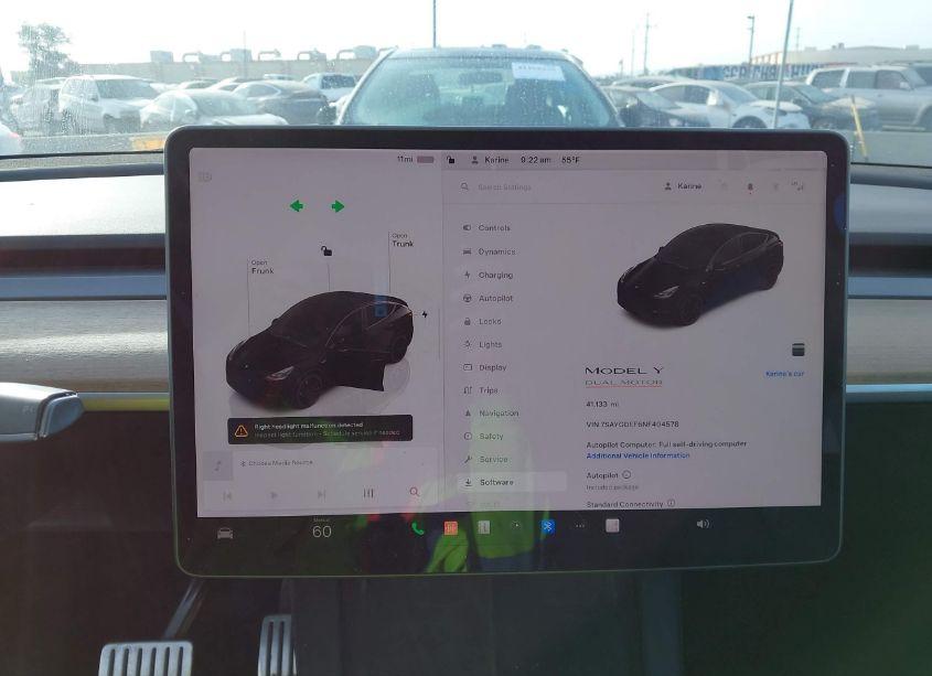 Photo 17 of 2022 Tesla Model Y PERFORMANCE DUAL MOTOR ALL-WHEEL DRIVE (VIN 7SAYGDEF6NF404578)