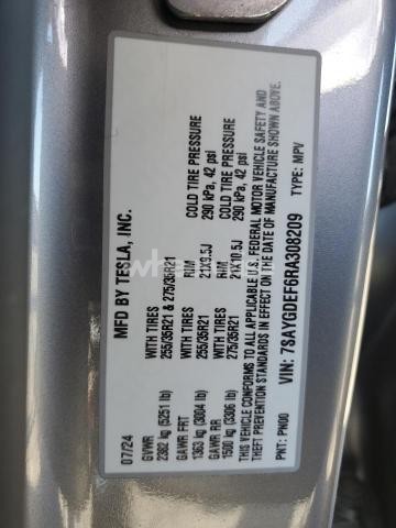 Photo 9 of 2024 TESLA MODEL Y (VIN 7SAYGDEF6RA308209)