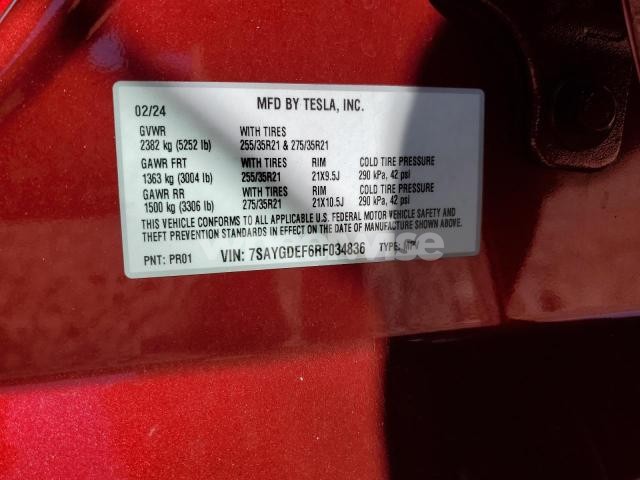 Photo 5 of 2024 TESLA MODEL Y (VIN 7SAYGDEF6RF034836)
