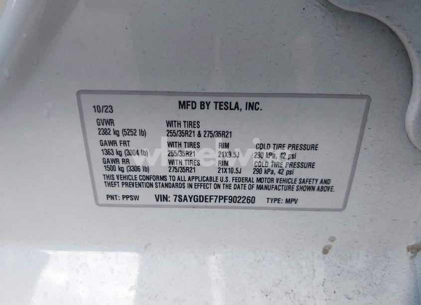 Photo 9 of 2023 Tesla Model Y PERFORMANCE DUAL MOTOR ALL-WHEEL DRIVE (VIN 7SAYGDEF7PF902260)