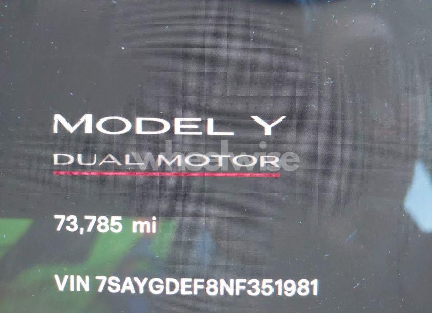 Photo 16 of 2022 Tesla Model Y PERFORMANCE DUAL MOTOR ALL-WHEEL DRIVE (VIN 7SAYGDEF8NF351981)