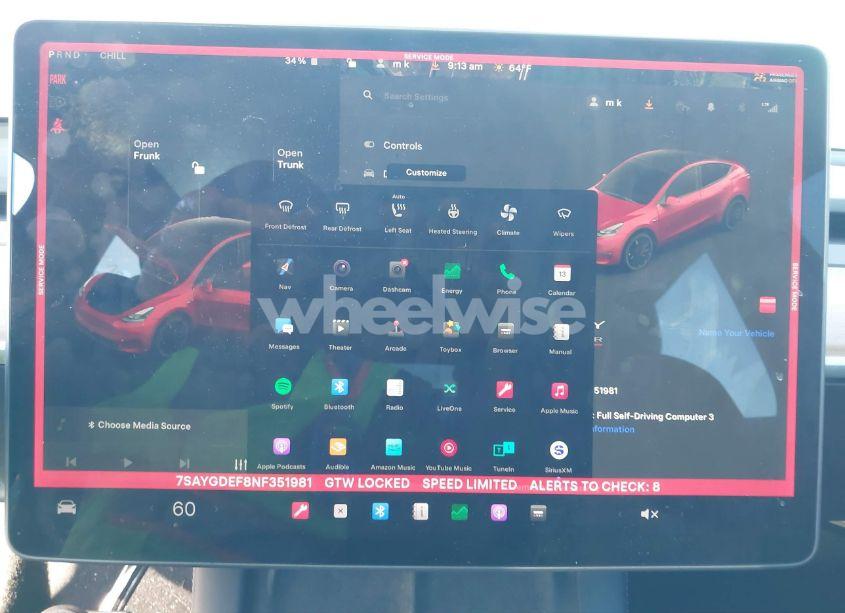 Photo 19 of 2022 Tesla Model Y PERFORMANCE DUAL MOTOR ALL-WHEEL DRIVE (VIN 7SAYGDEF8NF351981)