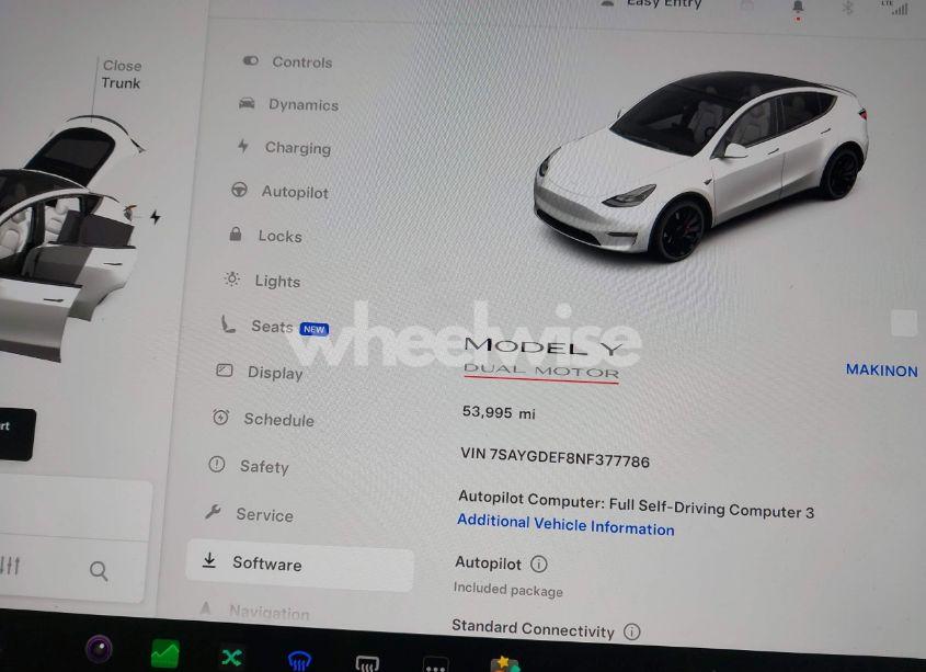 Photo 7 of 2022 Tesla Model Y PERFORMANCE DUAL MOTOR ALL-WHEEL DRIVE (VIN 7SAYGDEF8NF377786)