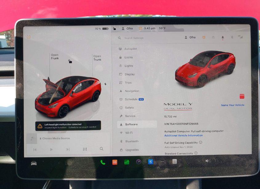 Photo 7 of 2022 Tesla Model Y PERFORMANCE DUAL MOTOR ALL-WHEEL DRIVE (VIN 7SAYGDEF8NF529968)