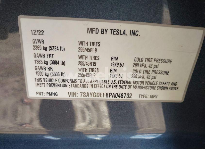 Photo 9 of 2023 Tesla Model Y PERFORMANCE DUAL MOTOR ALL-WHEEL DRIVE (VIN 7SAYGDEF8PA048702)