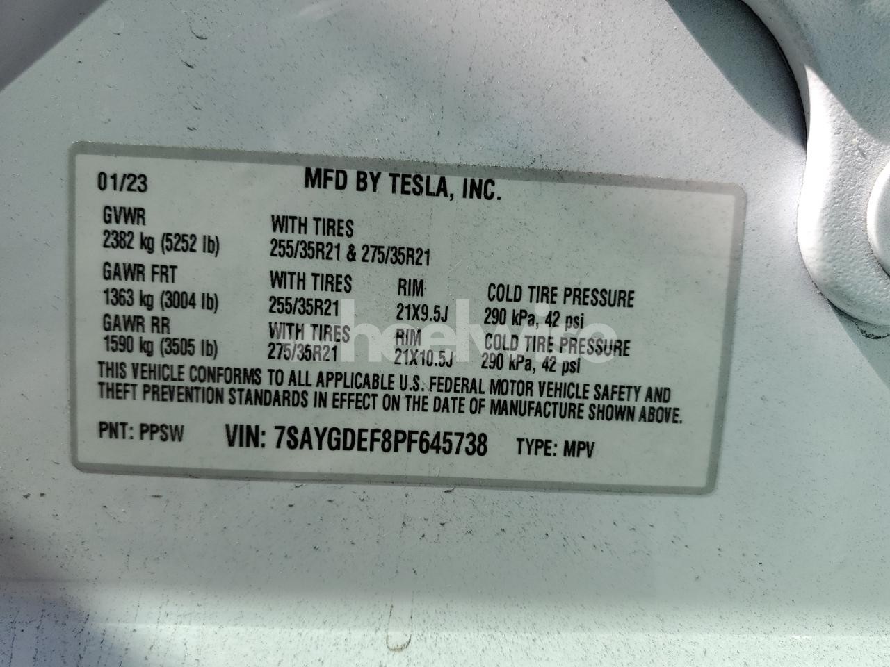 Photo 13 of 2023 TESLA MODEL Y (VIN 7SAYGDEF8PF645738)