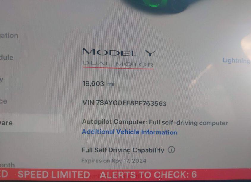 Photo 7 of 2023 Tesla Model Y PERFORMANCE DUAL MOTOR ALL-WHEEL DRIVE (VIN 7SAYGDEF8PF763563)