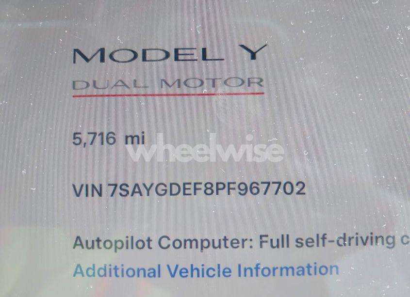 Photo 7 of 2023 Tesla Model Y (VIN 7SAYGDEF8PF967702)