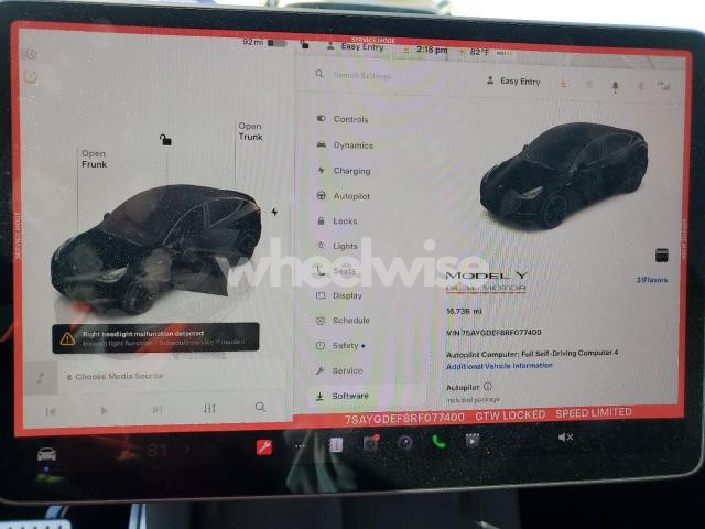 Photo 7 of 2024 TESLA MODEL Y (VIN 7SAYGDEF8RF077400)