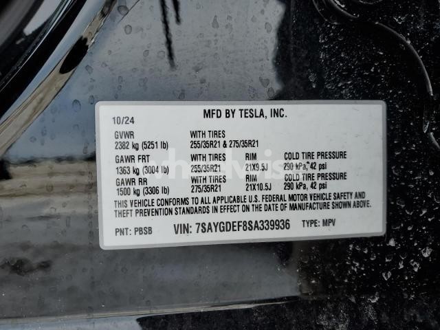Photo 2 of 2025 TESLA MODEL Y (VIN 7SAYGDEF8SA339936)