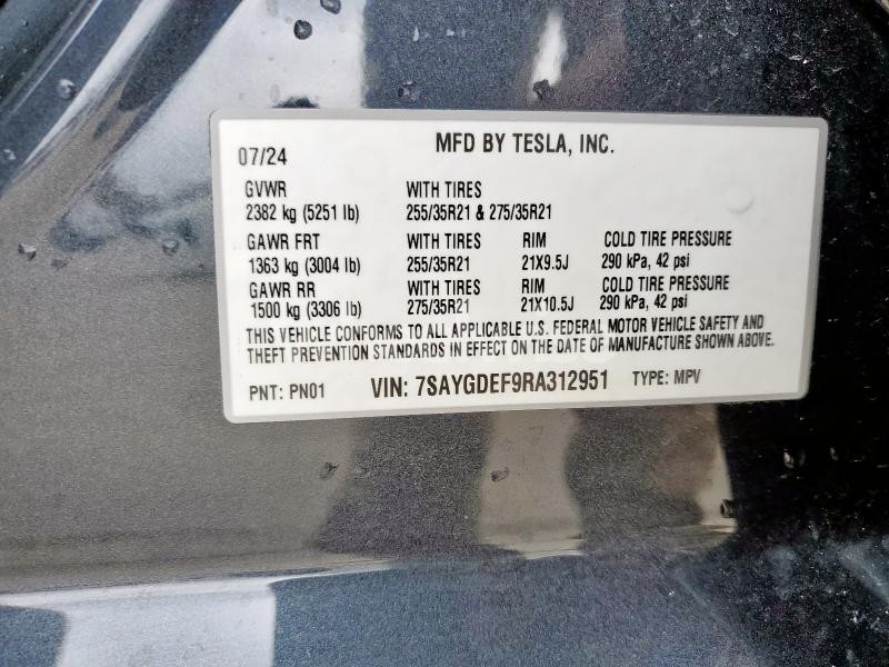 Photo 4 of 2024 TESLA MODEL Y (VIN 7SAYGDEF9RA312951)