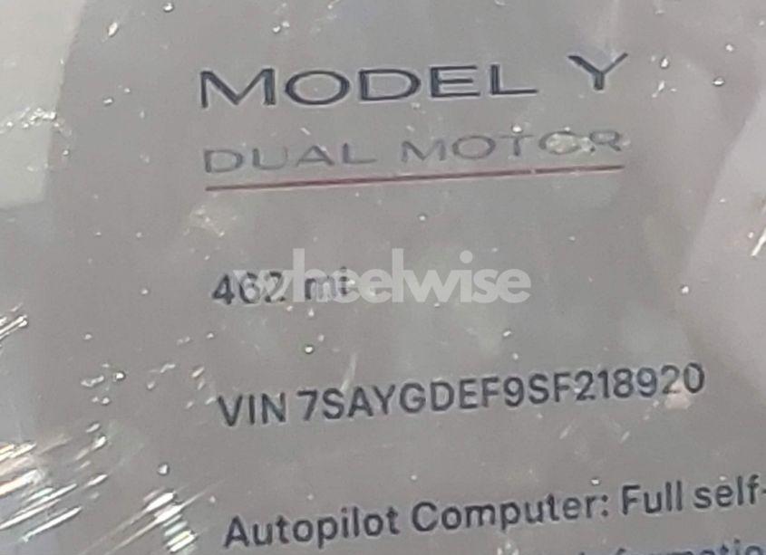 Photo 7 of 2025 Tesla Model Y PERFORMANCE DUAL MOTOR ALL-WHEEL DRIVE (VIN 7SAYGDEF9SF218920)