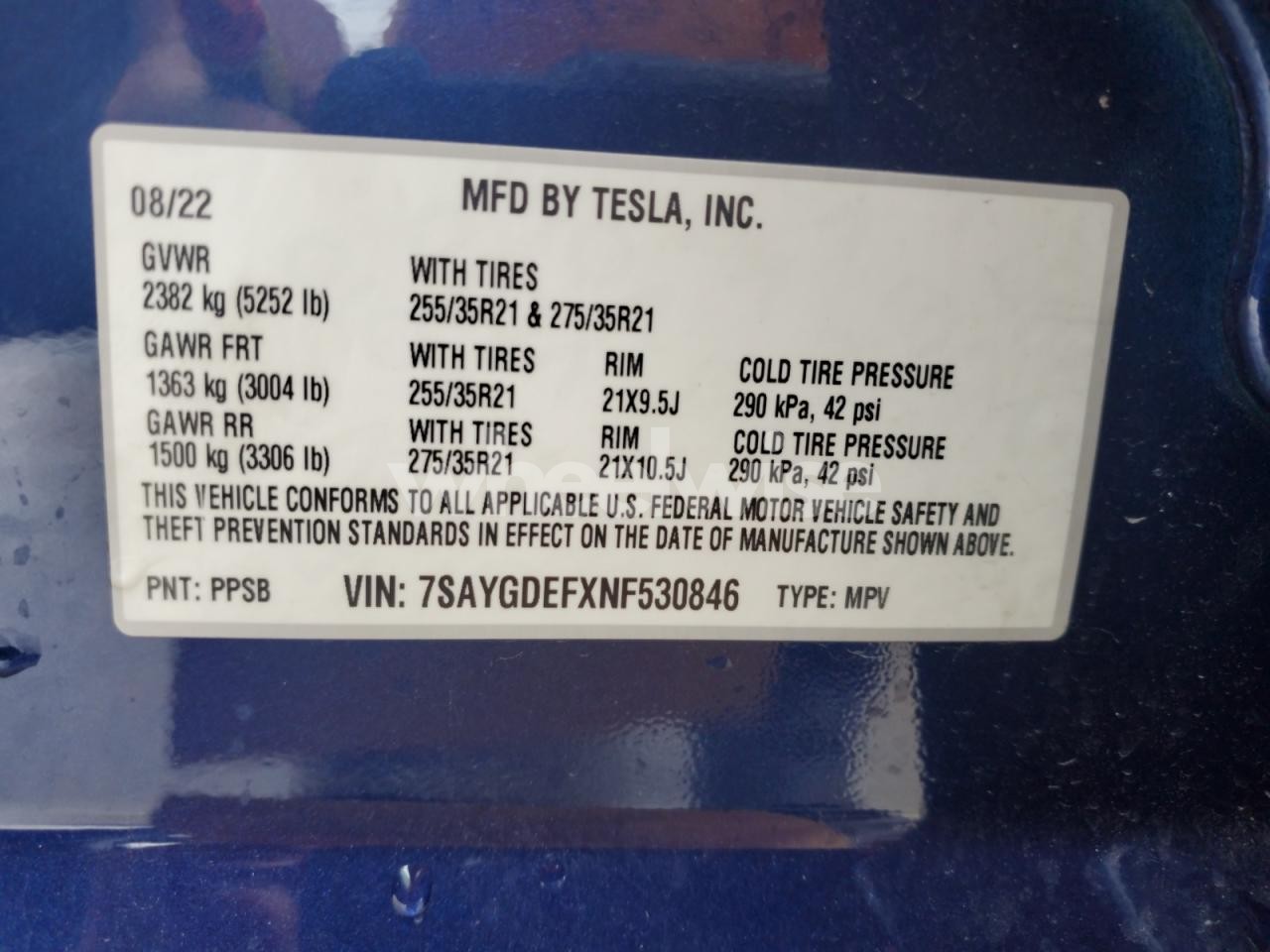 Photo 13 of 2022 TESLA MODEL Y (VIN 7SAYGDEFXNF530846)