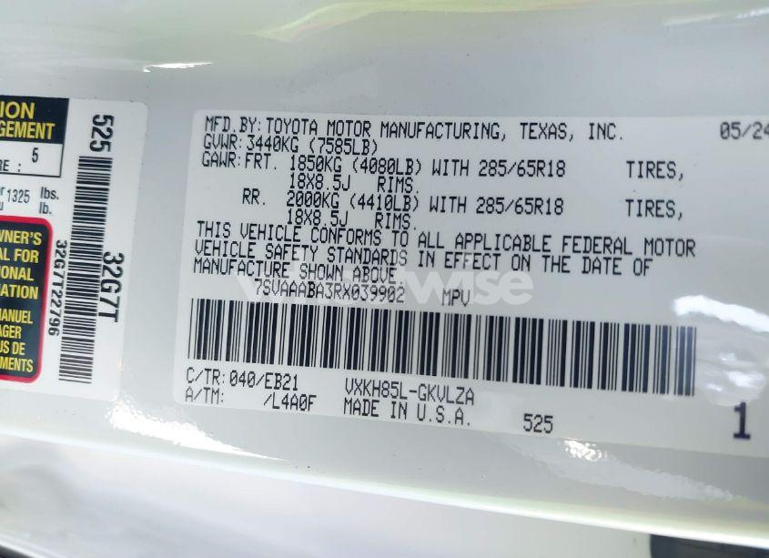 Photo 9 of 2024 Toyota Sequoia TRD PRO (VIN 7SVAAABA3RX039902)