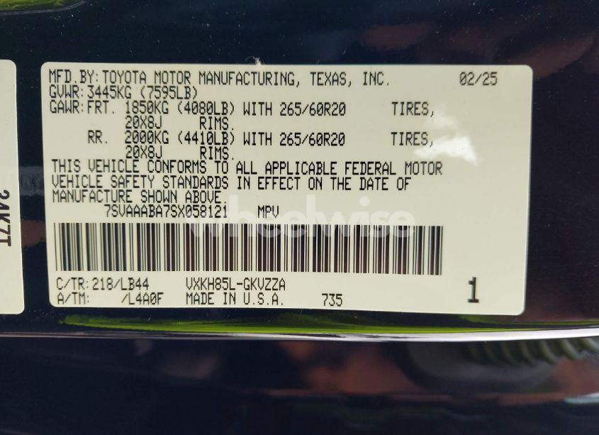 Photo 9 of 2025 Toyota Sequoia 1794 EDITION (VIN 7SVAAABA7SX058121)