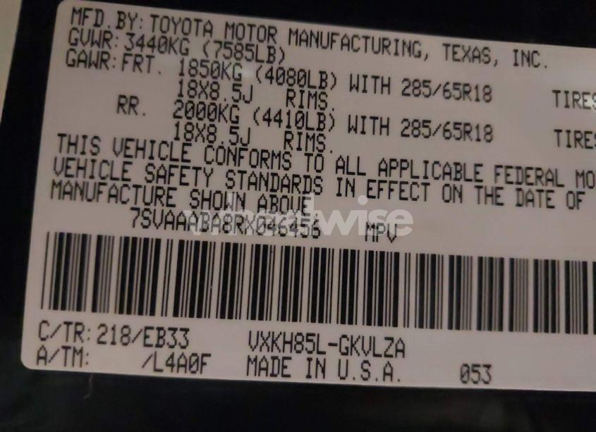 Photo 9 of 2024 Toyota Sequoia TRD PRO (VIN 7SVAAABA8RX046456)