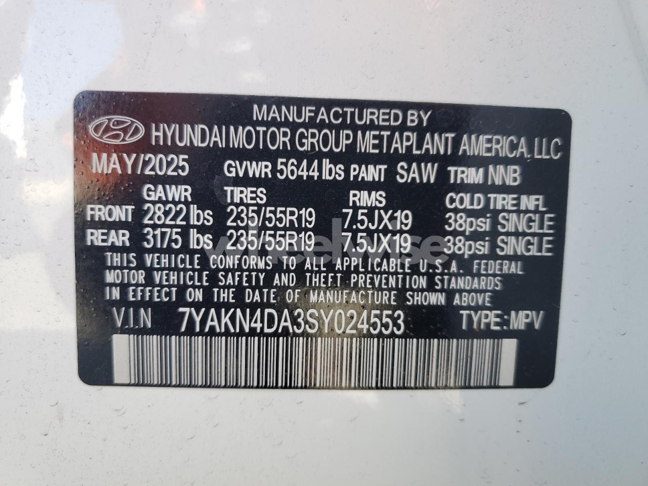 Photo 14 of 2025 HYUNDAI IONIQ 5 SEL (VIN 7YAKN4DA3SY024553)