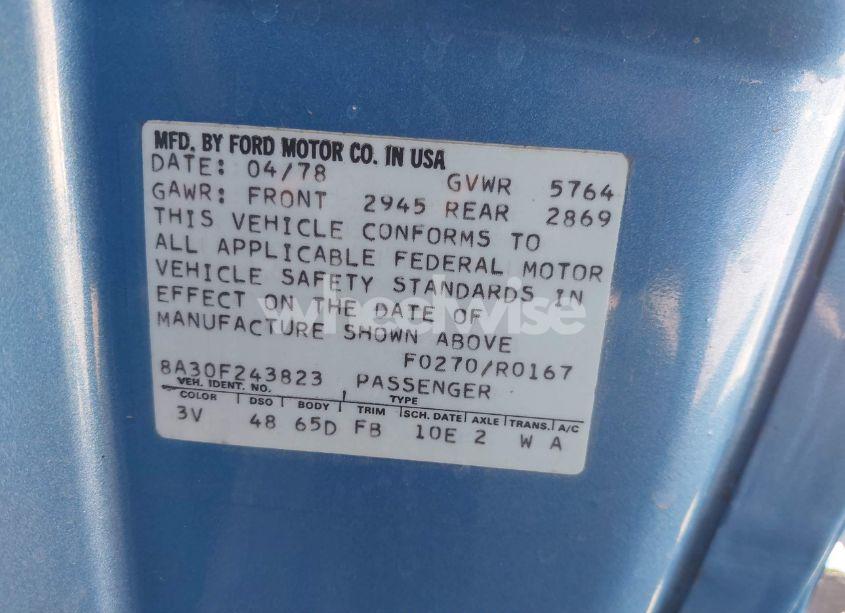 Photo 9 of 1978 Ford Ltd N/A (VIN 8A30F243823)