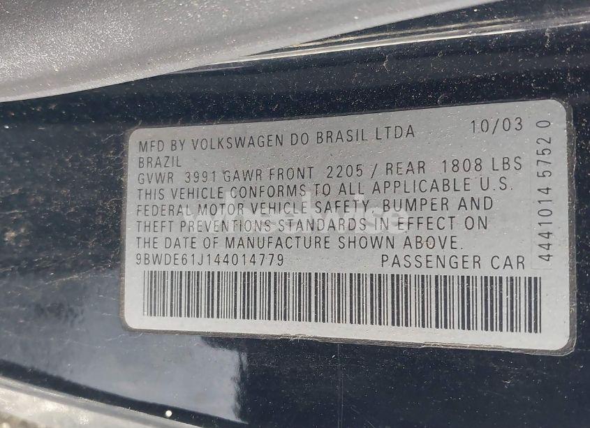 Photo 9 of 2004 Volkswagen Gti 1.8T (VIN 9BWDE61J144014779)