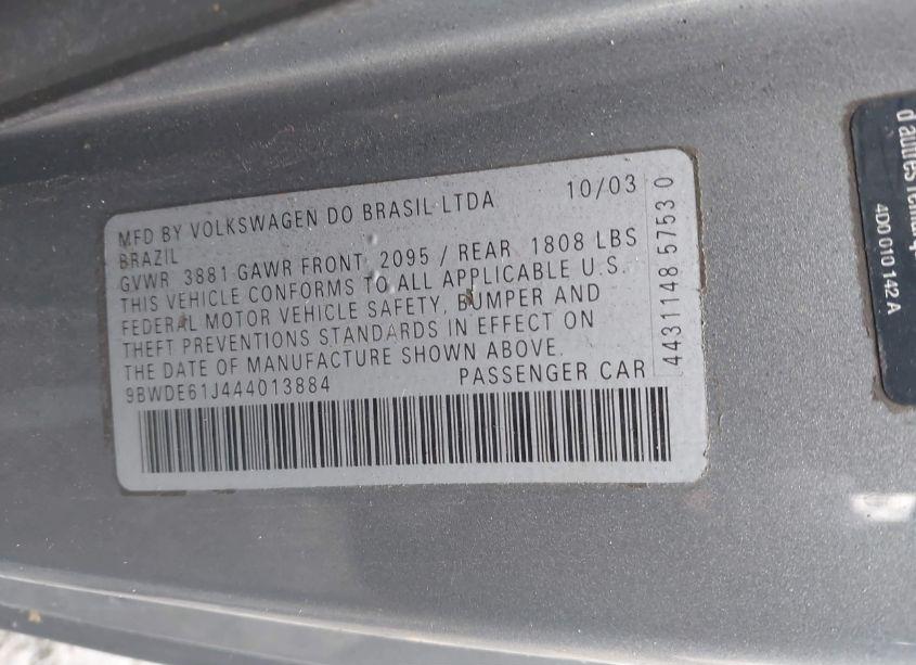 Photo 9 of 2004 Volkswagen Gti 1.8T (VIN 9BWDE61J444013884)