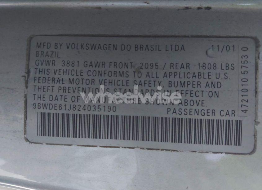 Photo 9 of 2002 Volkswagen Gti 1.8L (VIN 9BWDE61J824035190)