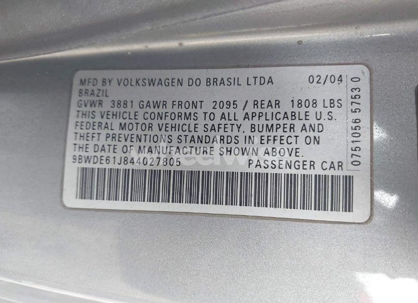 Photo 9 of 2004 Volkswagen Gti 1.8T (VIN 9BWDE61J844027805)